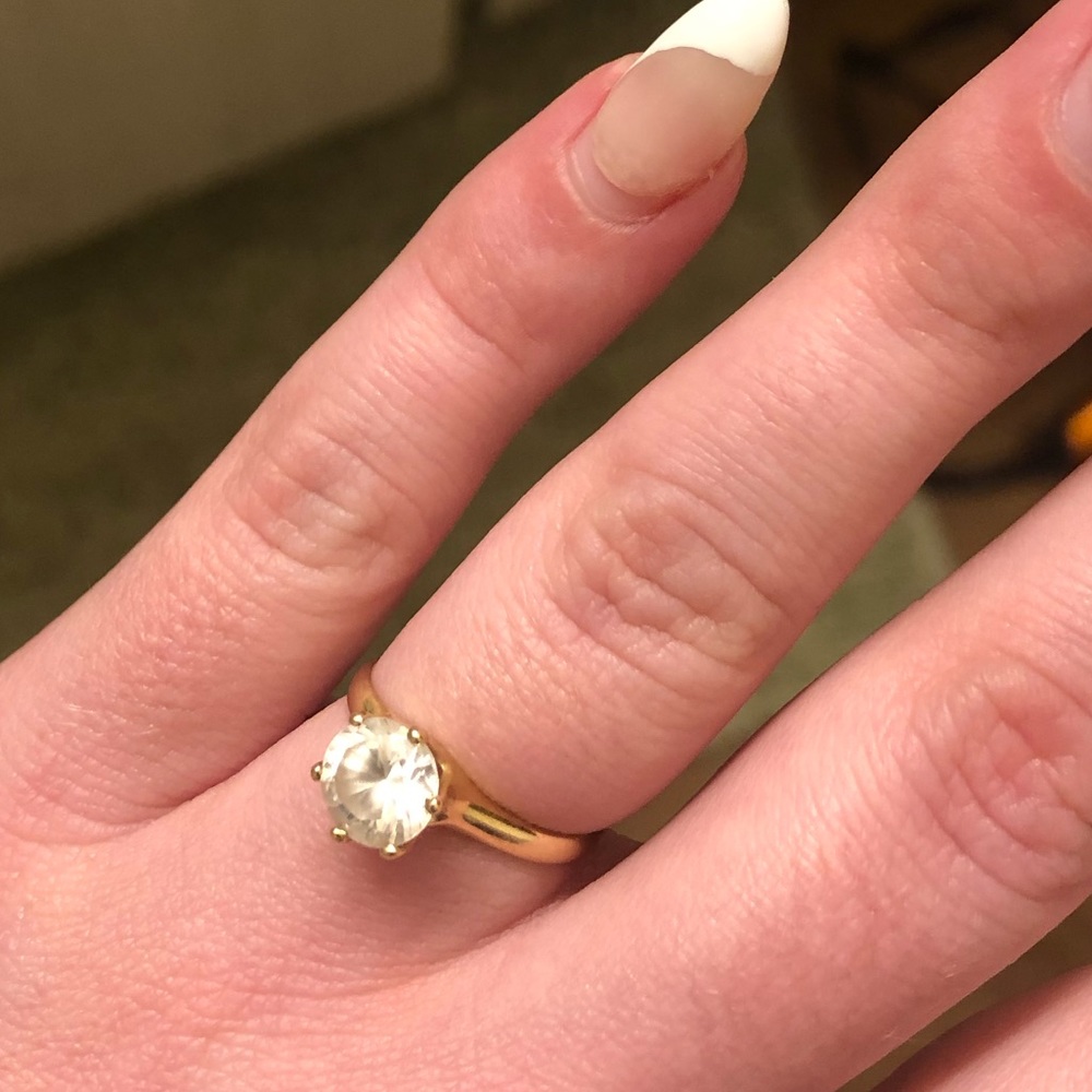 14K Plated Gold ring with cubic zirconia